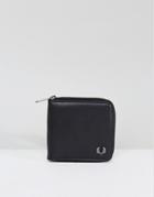 Fred Perry Pique Zip Around Wallet With Coin Pocket Black