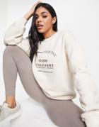Asos Weekend Collective Oversized Sweatshirt With Arch Logo In Ecru - Part Of A Set-neutral