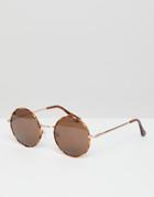 Jeepers Peepers Oversized Round Sunglasses - Brown