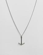 Simon Carter Anchor Necklace In Brushed Stainless Steel - Silver