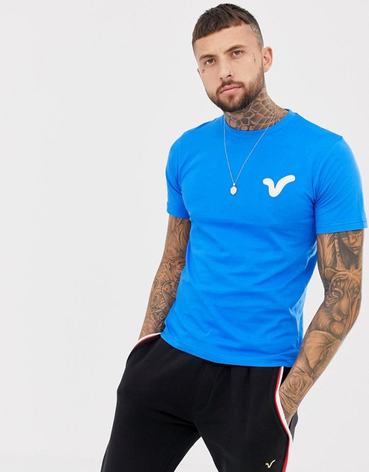 Voi Jeans Applique Swirl Logo T-shirt In Blue - Blue