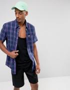 Ucla Joel Short Sleeve Checked Shirt - Navy