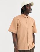 Asos Design Oversized Boxy Poplin Shirt In Tan