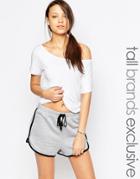 One Day Tall Off Shoulder Jersey Top - White