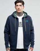 The North Face Zip Up Hoodie With Tnf Logo In Navy - Navy