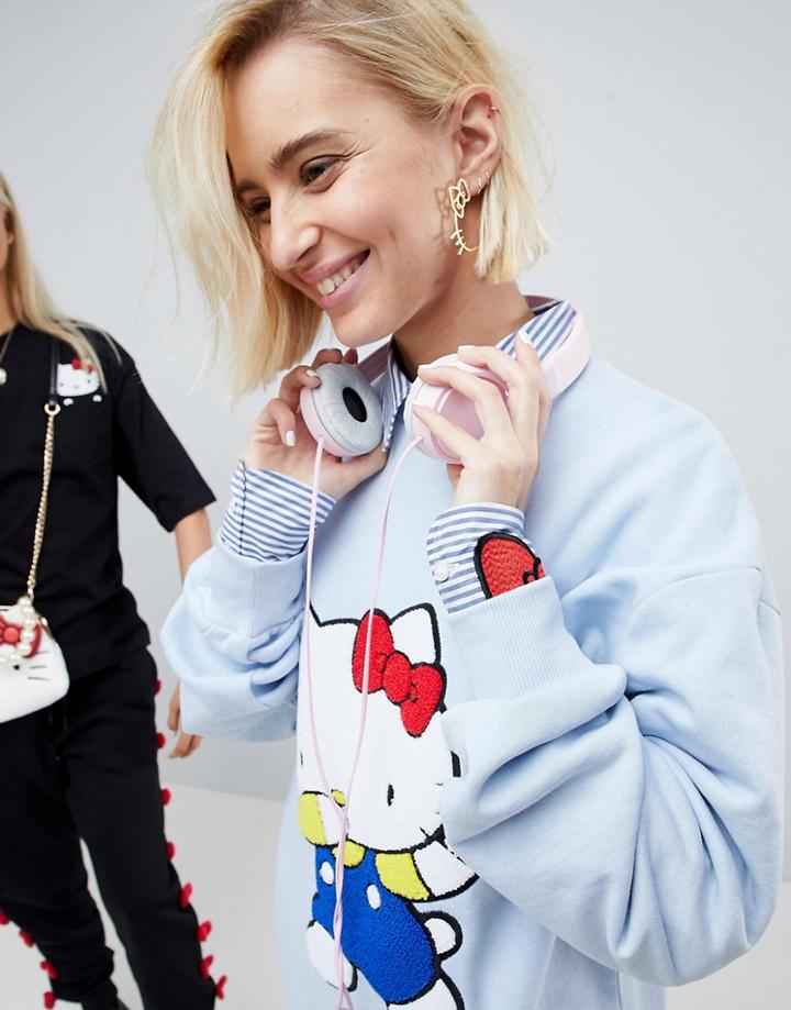 Hello Kitty X Asos Dabbing Oversized Sweatshirt - Blue