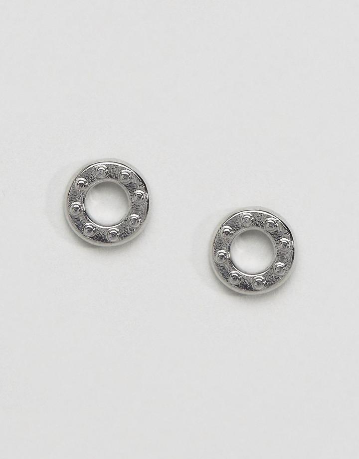 Dyrbergkern Loop Embossed Earrings - Silver