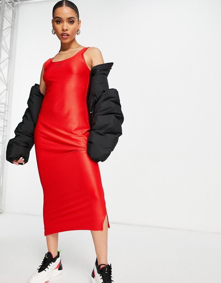 Nike Icon Clash Body-conscious Dress In Red