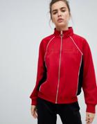 Volcom Track Jacket In Red - Red
