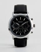 Sekonda Leather Chronograph Watch In Black Exclusive To Asos - Black