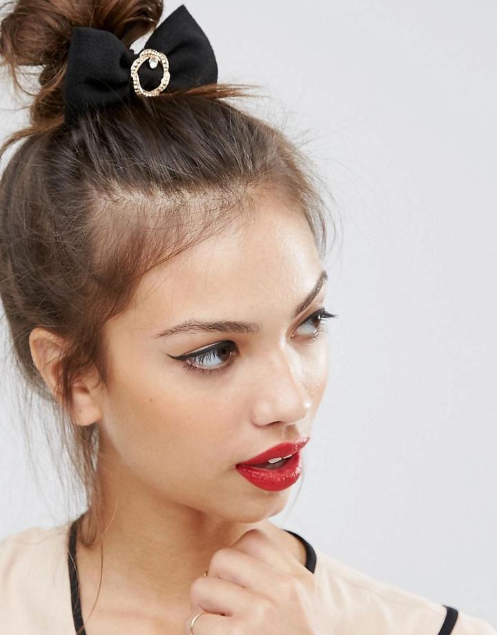Asos Hair Bow & Brooch - Black