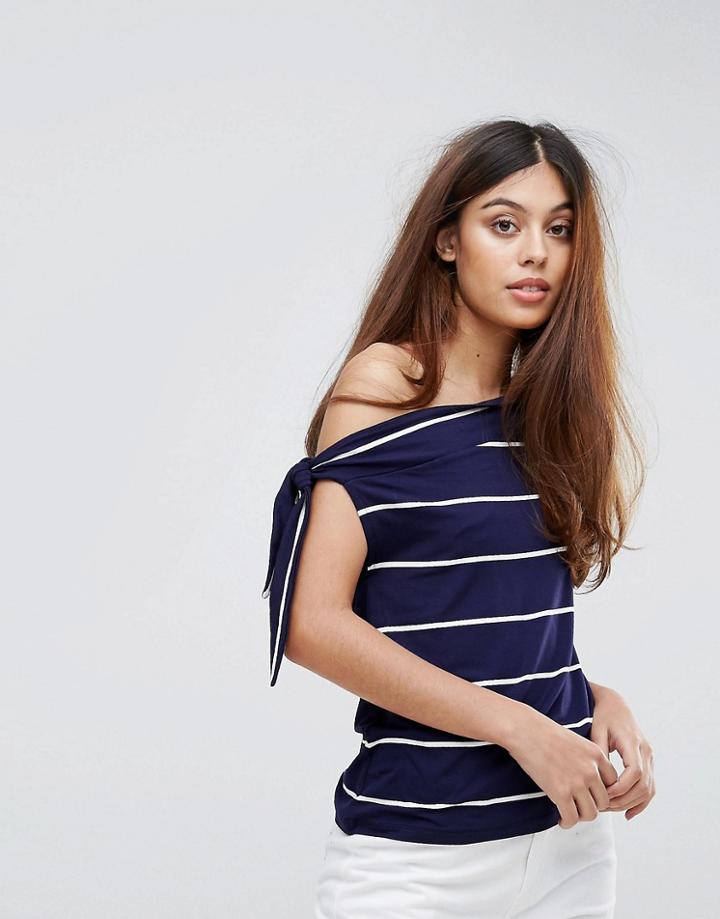 Warehouse Stripe Tie Shoulder Top - Multi