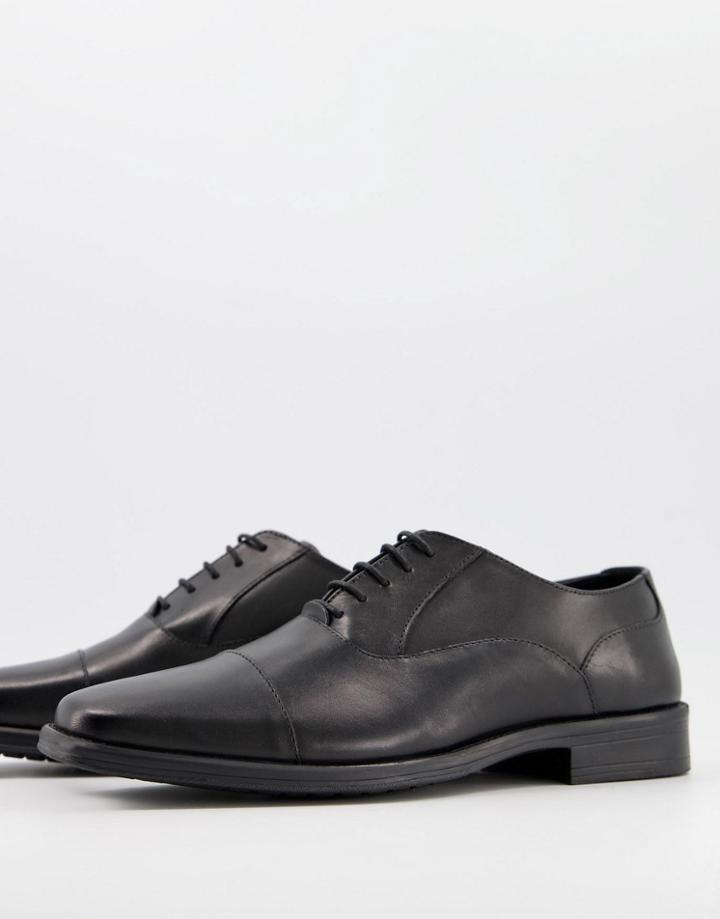 Silver Street Oxford Leather Lace Up Shoes In Black