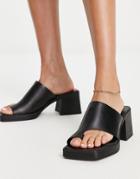 Bershka Heeled Platform Sandals In Black