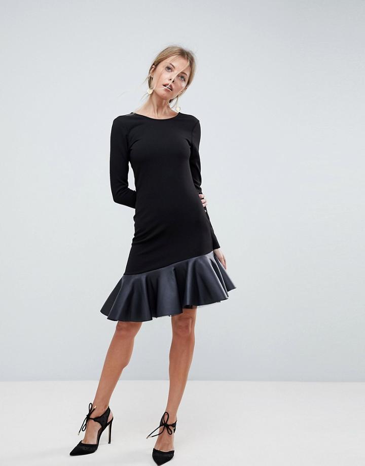 Asos Pu Pephem Mini Dress-black
