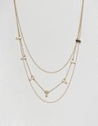 Asos Bars Multirow Necklace - Gold