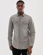 Jack & Jones Slim Fit Denim Shirt In Gray Wash