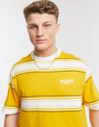 River Island Oversized Striped T-shirt In Yellow
