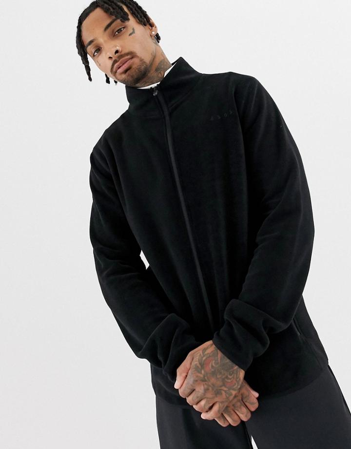 Asos 4505 Fleece With Full Zip In Black - Black