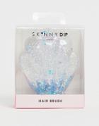 Skinnydip Liquid Glitter Shell Hairbrush-multi