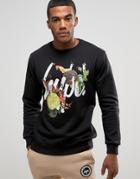 Hype Sweatshirt With Fire Floral Logo - Black
