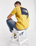 The North Face Dome Climb Back Print T-shirt In Yellow