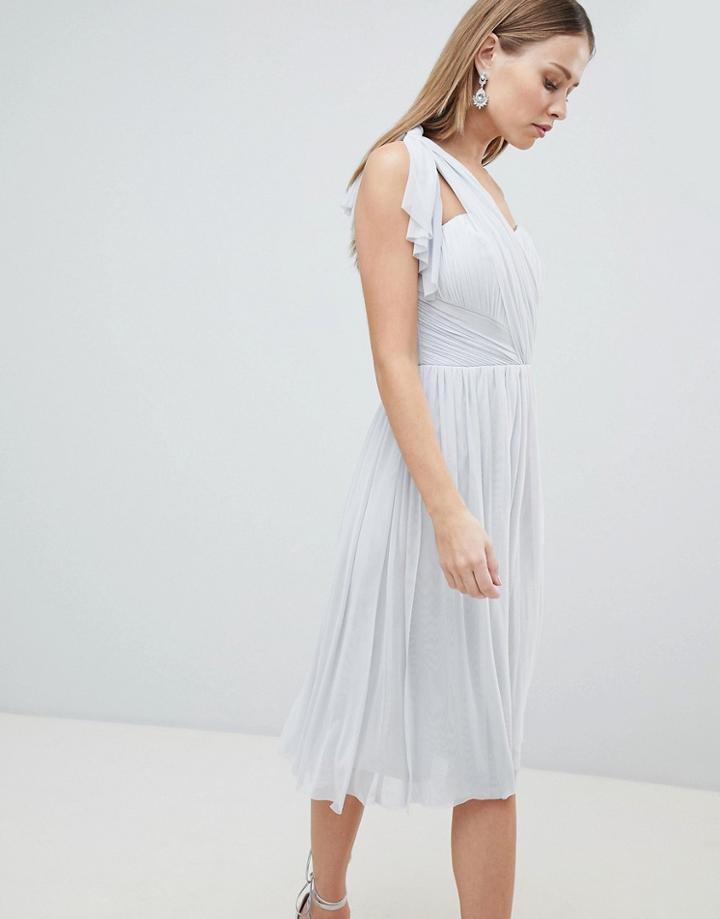 Lipsy Multiway Midi Chiffon Dress - Silver