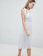 Lipsy Multiway Midi Chiffon Dress - Silver