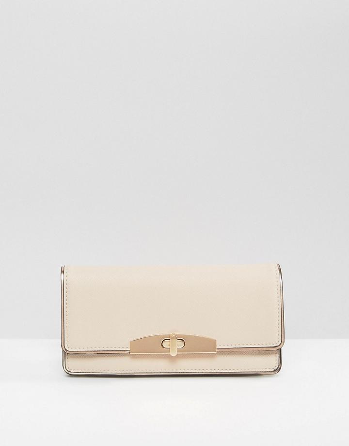 New Look Rose Gold Trim Purse - Stone