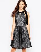 Traffic People Never Ending Story Halter Dress With Pleated Skirt - Black
