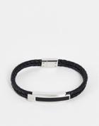 Tommy Hilfiger Stainless Steel & Leather Bracelet In Black