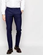 Noose & Monkey Trousers With Stretch And Turn Up In Super Skinny Fit - Navy