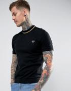 Fred Perry Reissues Tipped Pique T-shirt In Black - Black