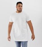 Asos Design Plus Super Longline T-shirt With Crew Neck In White - White