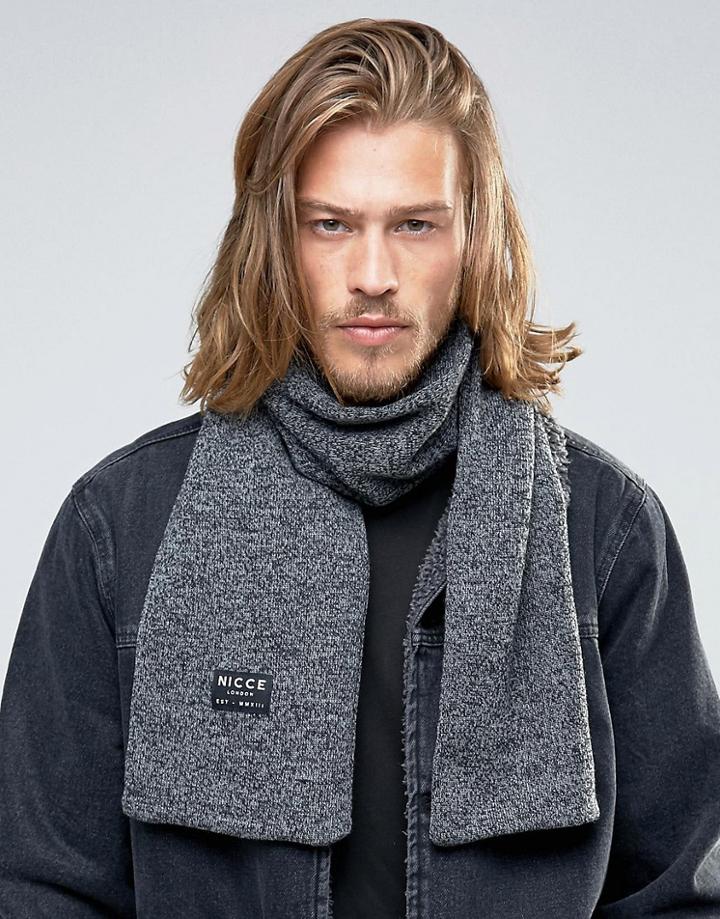 Nicce Marl Scarf In Black - Black