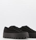 Asos Design Wide Fit Devoted Chunky Canvas Sneakers In Black