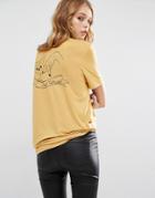 Lira Retro T-shirt With La Forever Pocket Print - Yellow