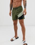 Nike Swim Color Block Swim Shorts In Khaki