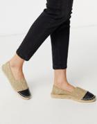 London Rebel Toe Cap Espadrilles In Natural-neutral