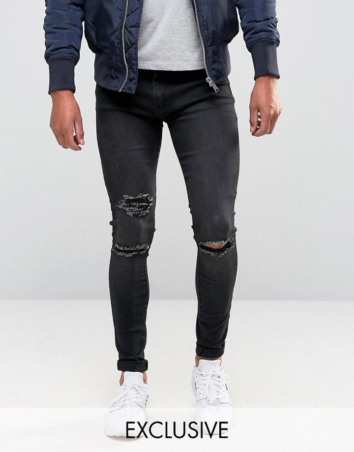 Liquor & Poker Gray Spray On Jeans Super Soft Luxe Denim Knee Rip - Gr