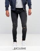 Liquor & Poker Gray Spray On Jeans Super Soft Luxe Denim Knee Rip - Gr