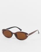 Jeepers Peepers Women's Oval Sunglasses In Brown-pink