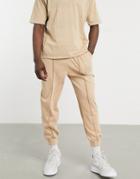 Asos Design Set Oversized Sweatpants In Acid Wash With Seam Detail-neutral