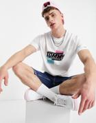 Tommy Jeans Faded Color Logo Print T-shirt In White