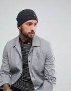Lyle & Scott Premium Cable Beanie In Charcoal - Gray