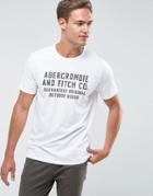 Abercrombie & Fitch Slim Fit T-shirt Print Logo In White - White