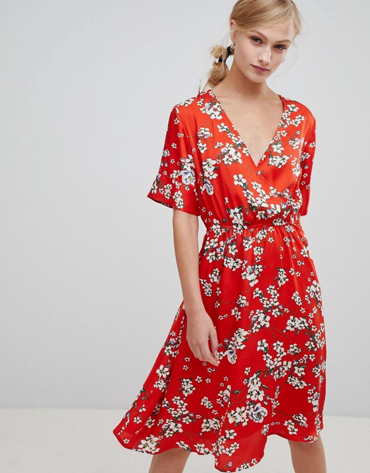 Jdy Floral Wrap Dress - Multi