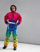 Oosc Leopard Ski Suit In Pink/purple - Multi
