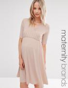 Bluebelle Maternity Short Sleeve Wrap Dress - Pink