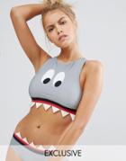 Lazy Oaf Shark Bite Bikini Top - Multi